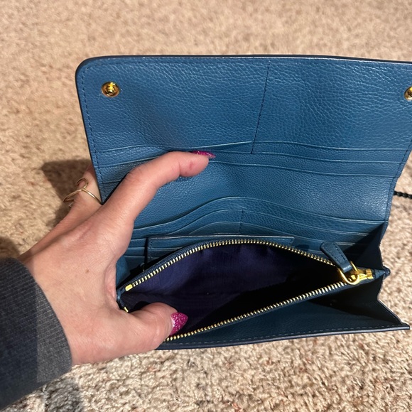 Prada Teal Leather Wallet with Bow Accent - Picture 10 of 11